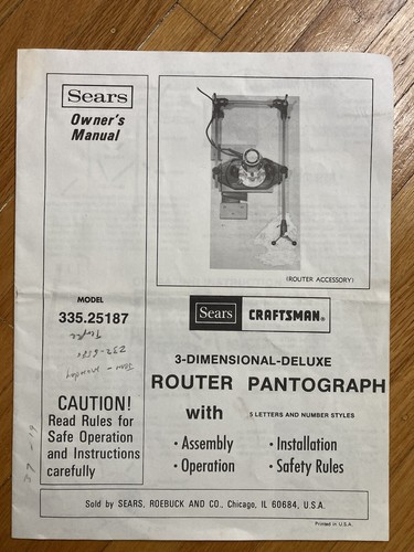 Deluxe router pantograph - router,